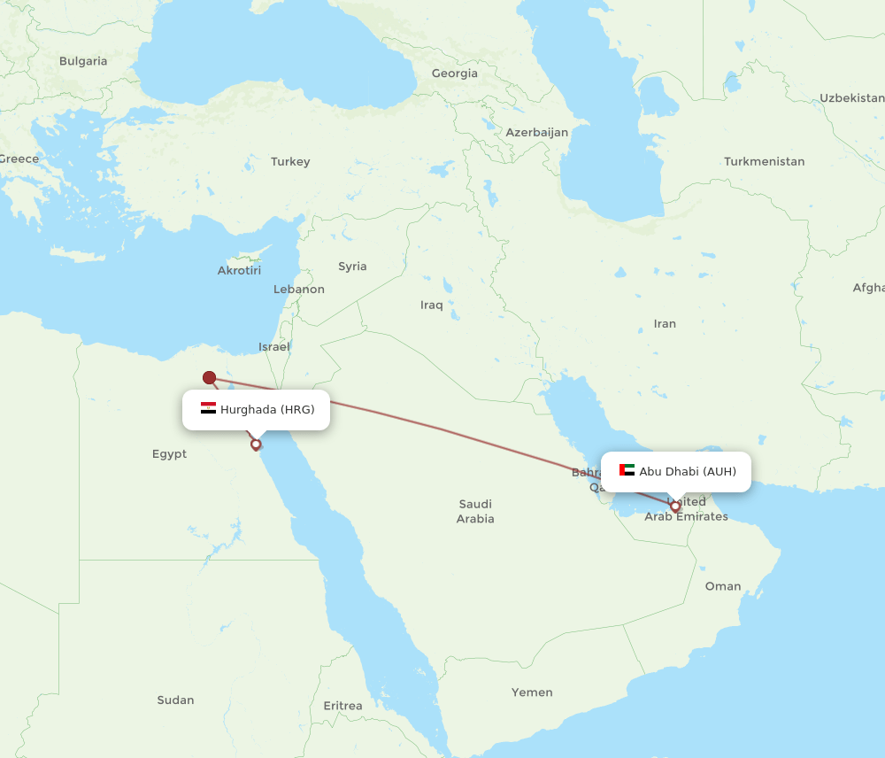 AUH-HRG flight routes