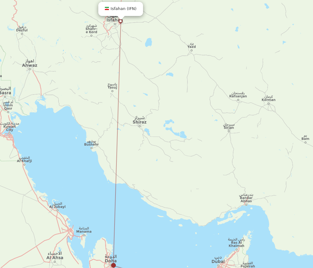AUH-IFN flight routes
