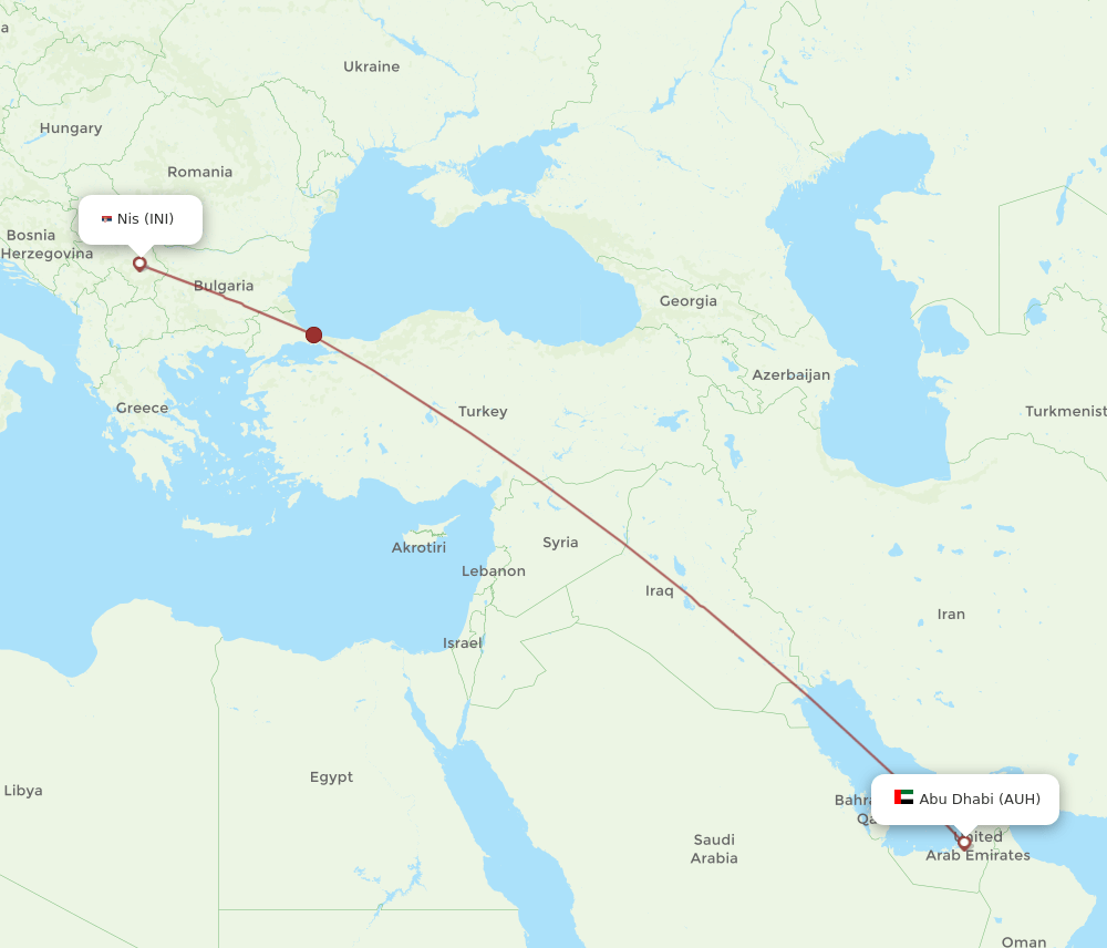 AUH-INI flight routes