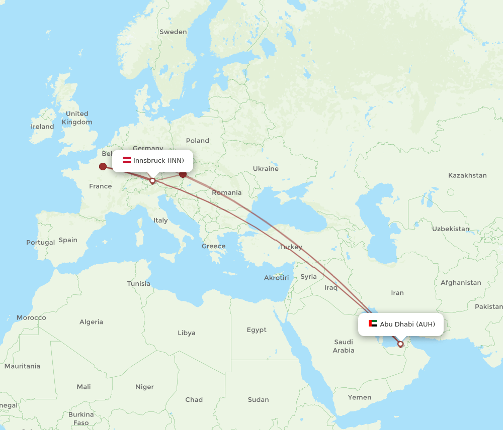 AUH-INN flight routes