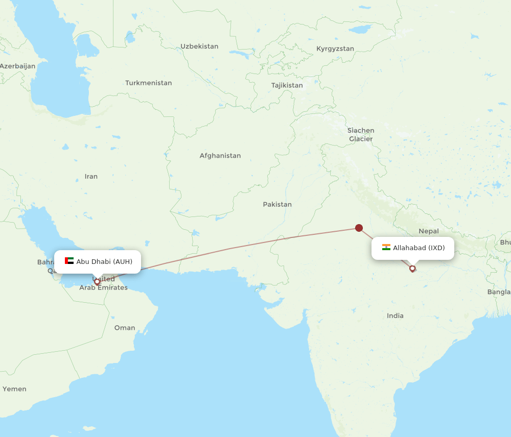 AUH-IXD flight routes