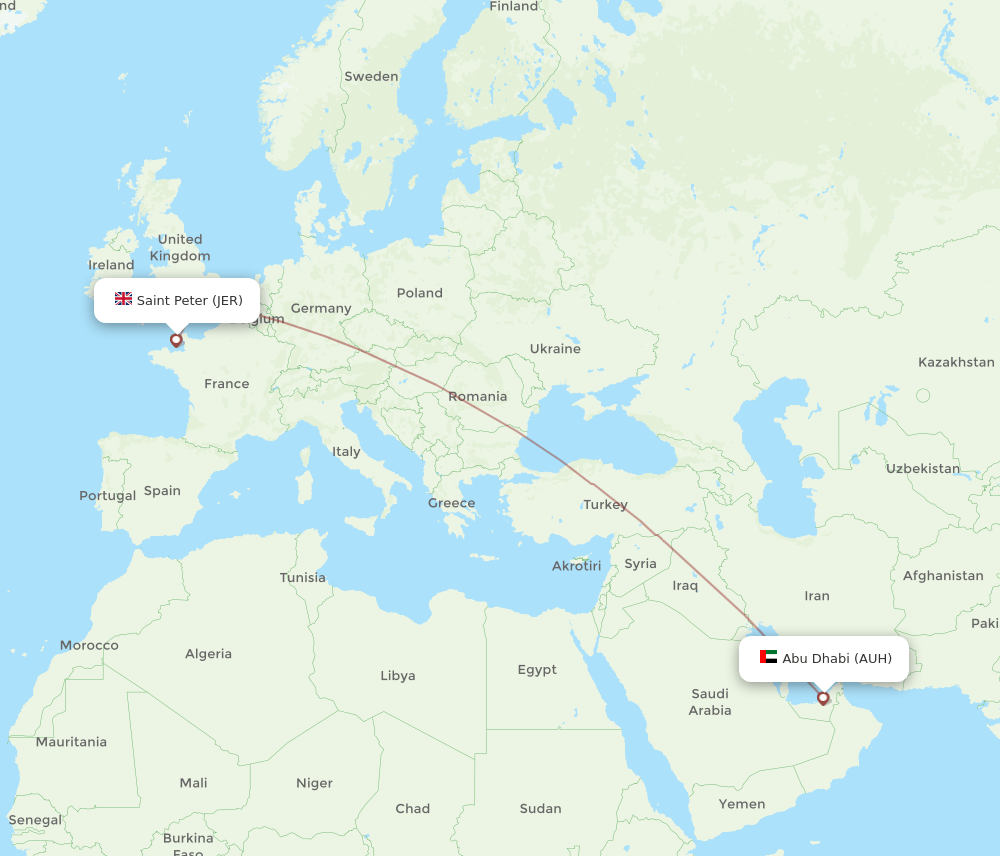 AUH-JER flight routes