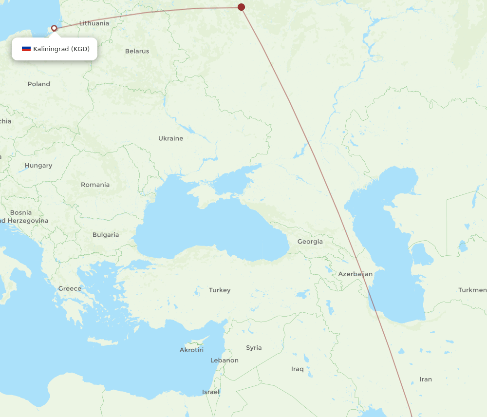 AUH-KGD flight routes