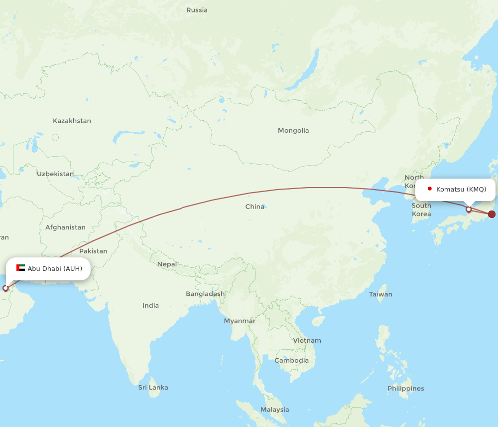 AUH-KMQ flight routes