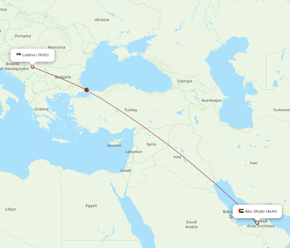 AUH-KVO flight routes