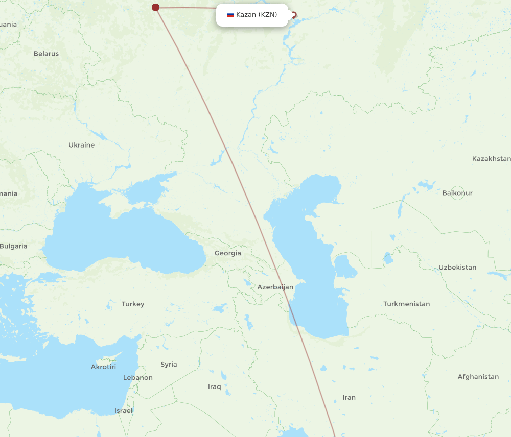 AUH-KZN flight routes