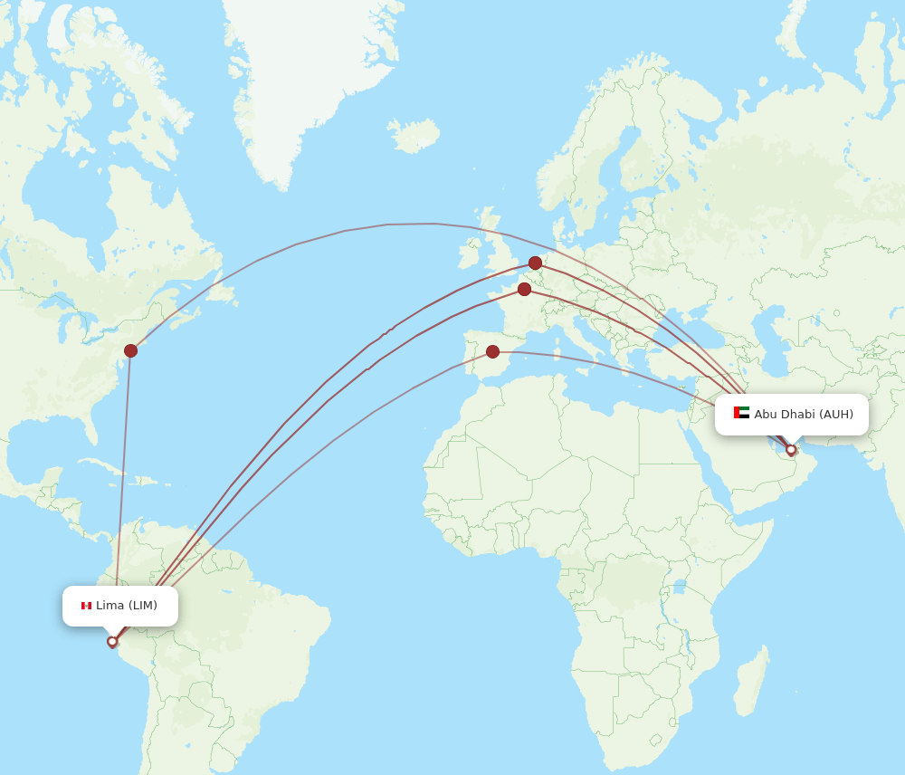 AUH-LIM flight routes