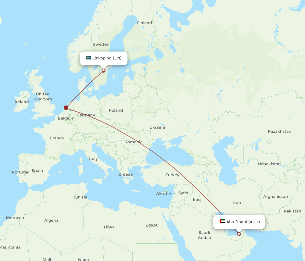 AUH-LPI flight routes