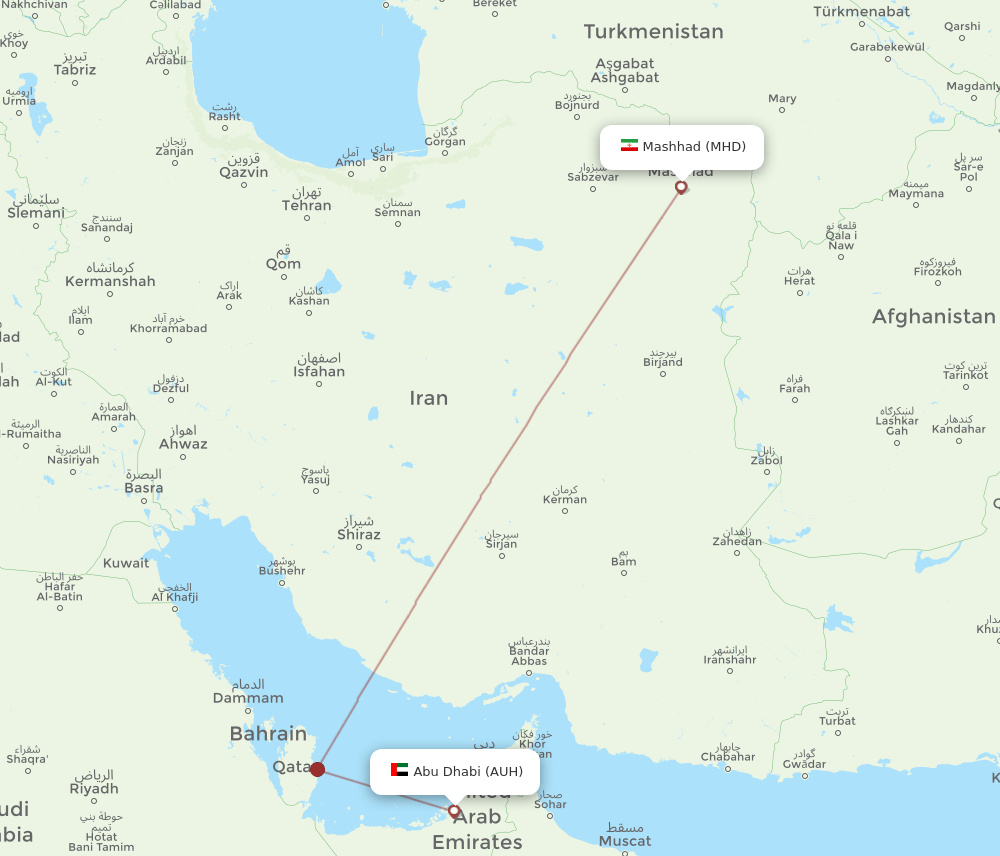 AUH-MHD flight routes