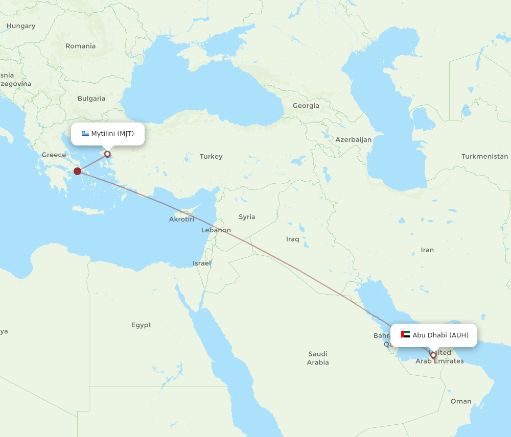 AUH-MJT flight routes