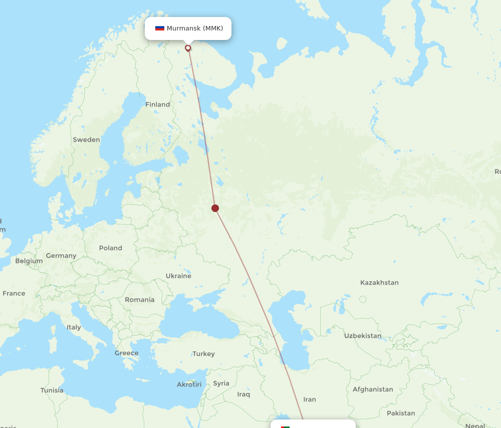 AUH-MMK flight routes