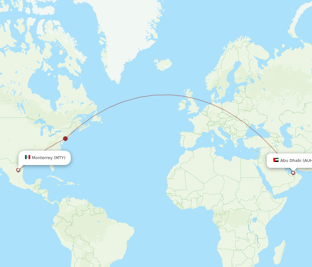 AUH-MTY flight routes