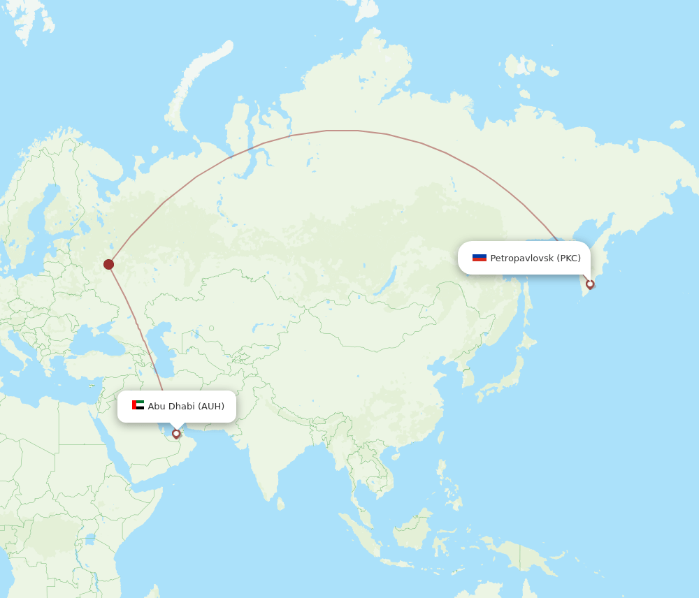 AUH-PKC flight routes