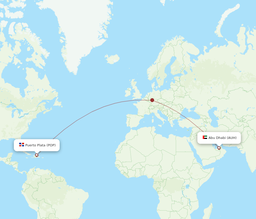 AUH-POP flight routes