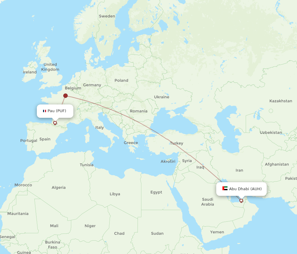 AUH-PUF flight routes
