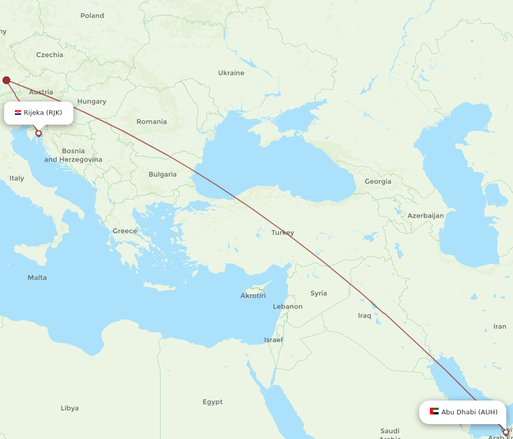 AUH-RJK flight routes