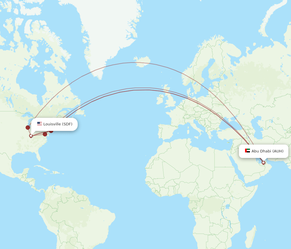 AUH-SDF flight routes