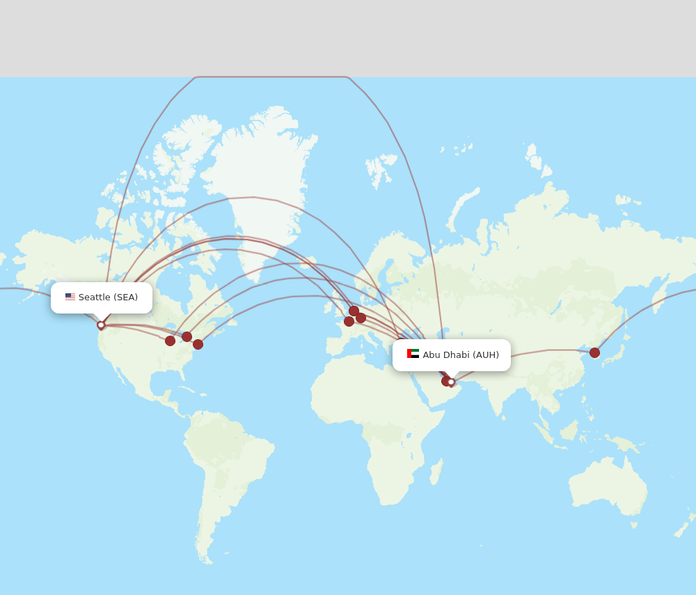 AUH-SEA flight routes