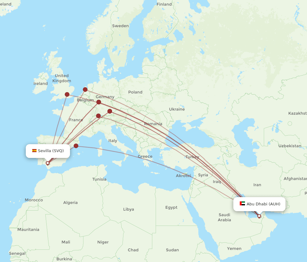 AUH-SVQ flight routes