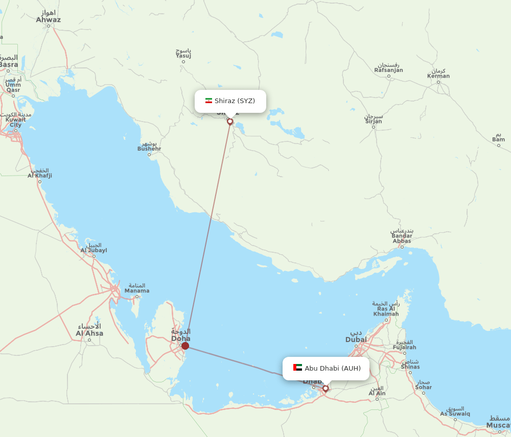 AUH-SYZ flight routes