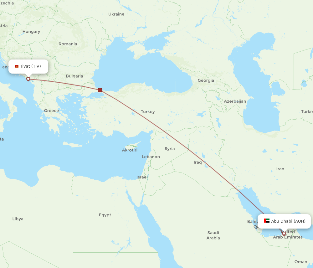 AUH-TIV flight routes