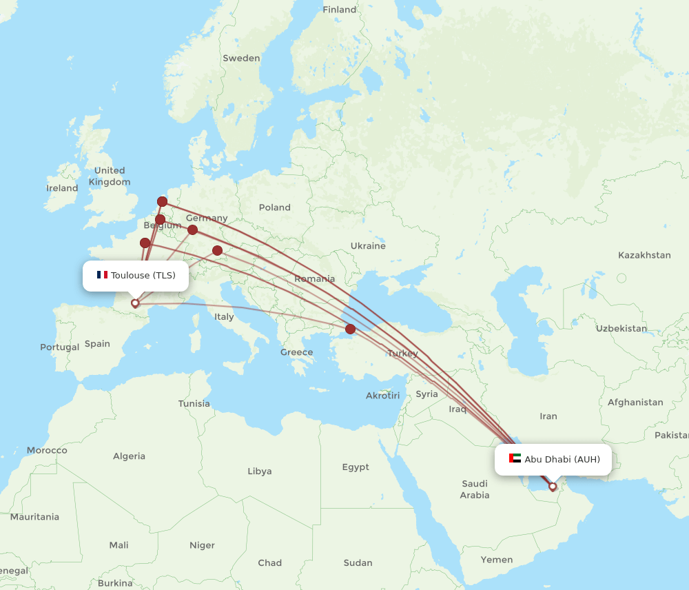 AUH-TLS flight routes