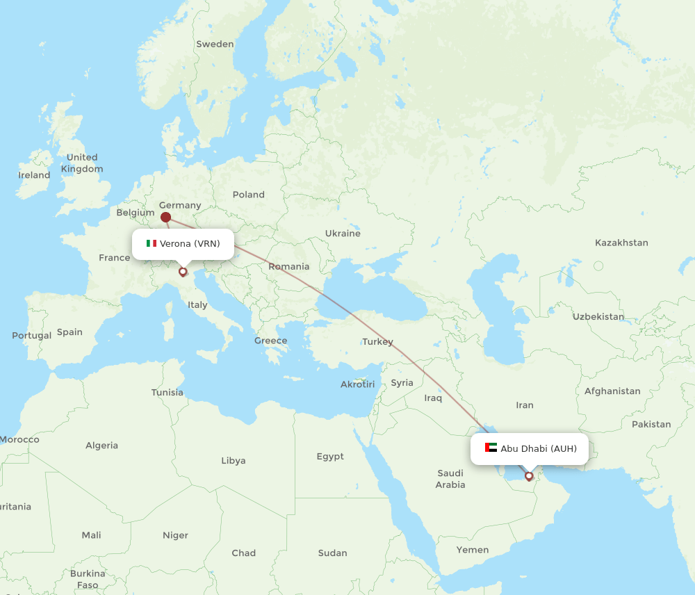 AUH-VRN flight routes