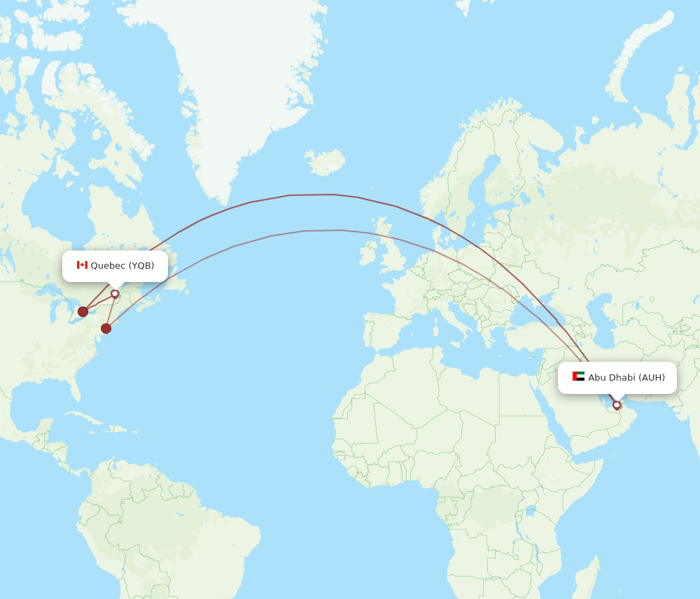 AUH-YQB flight routes