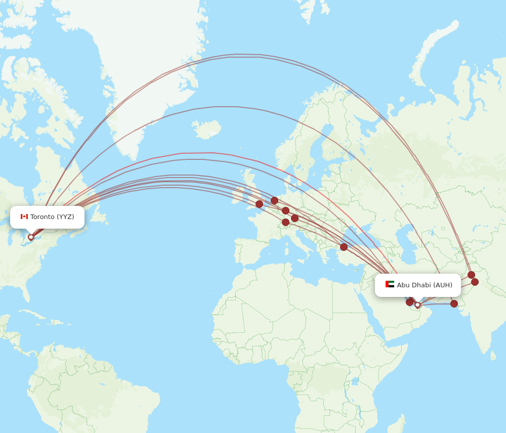 AUH-YYZ flight routes