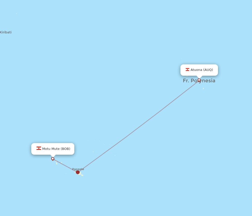 AUQ to BOB flights and routes map