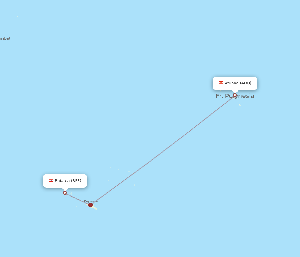 AUQ to RFP flights and routes map