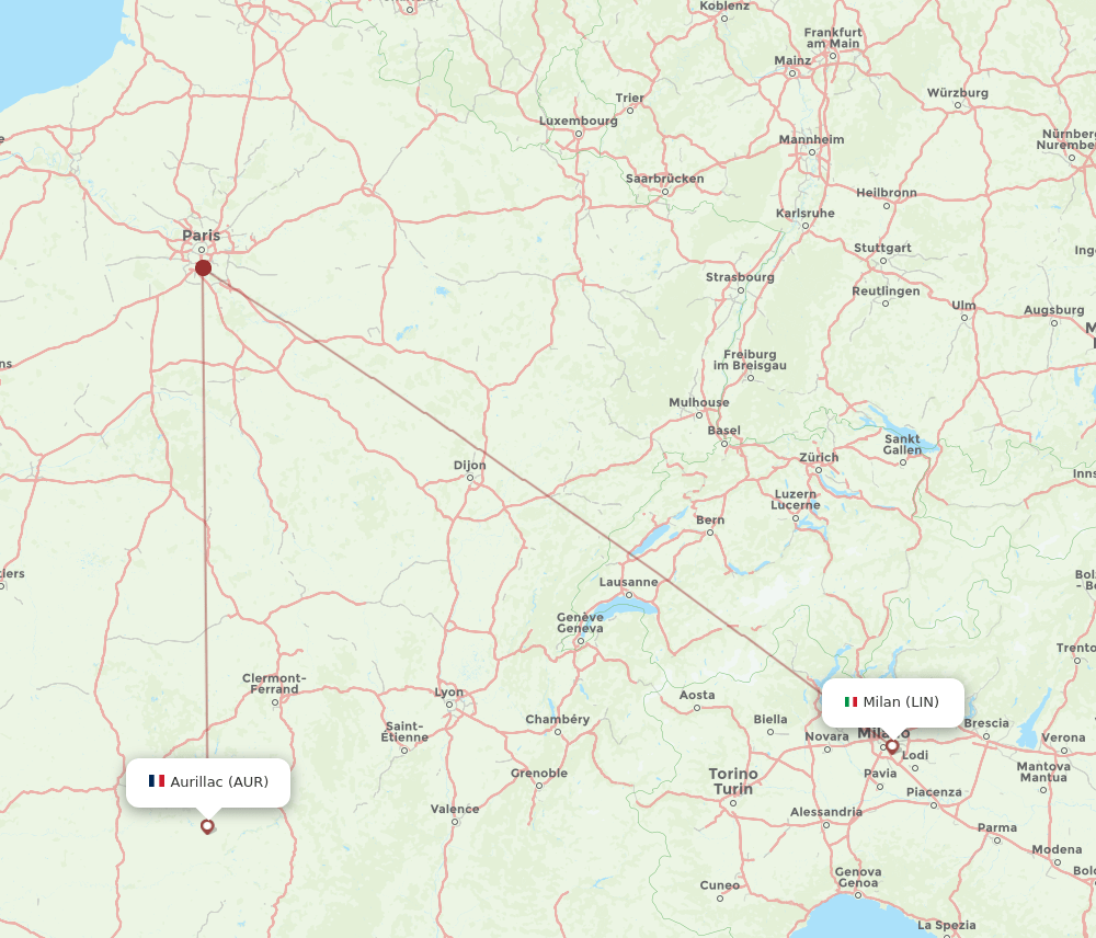 AUR-LIN flight routes