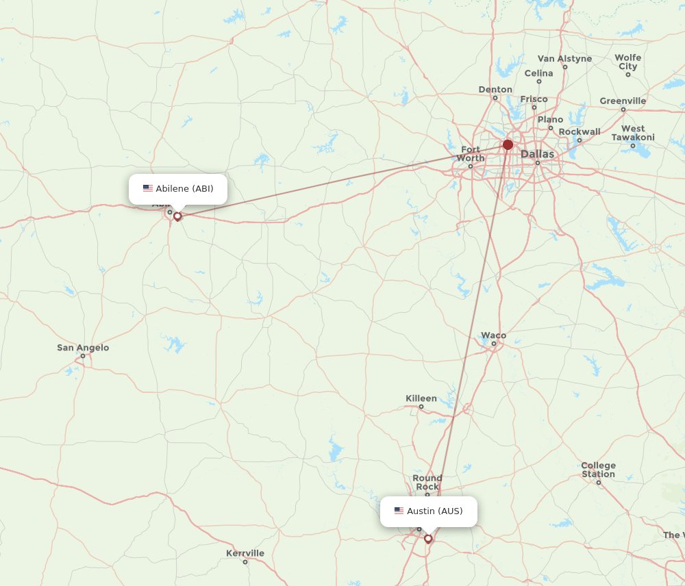 AUS-ABI flight routes