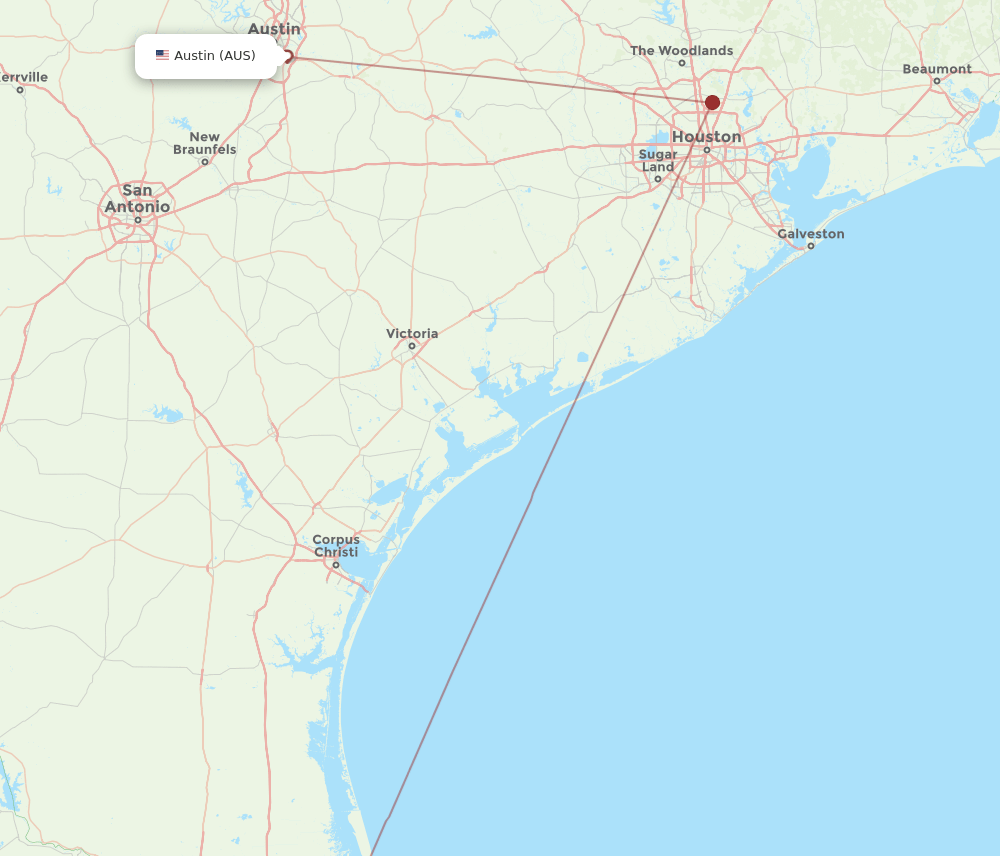 AUS-BRO flight routes