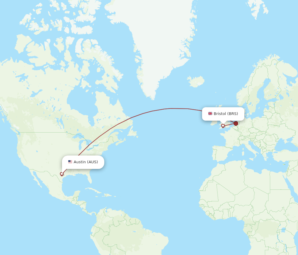 AUS-BRS flight routes