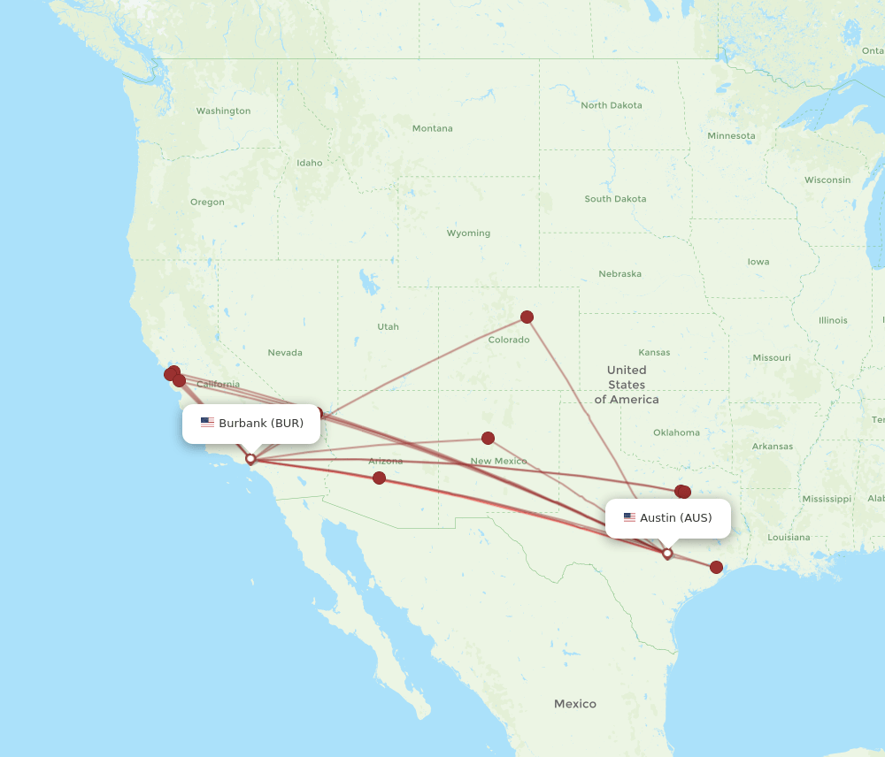 AUS-BUR flight routes