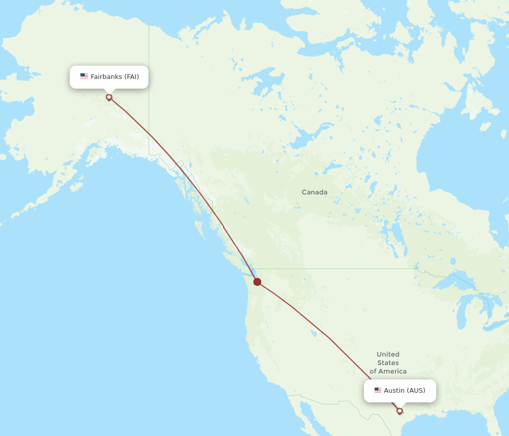 AUS-FAI flight routes