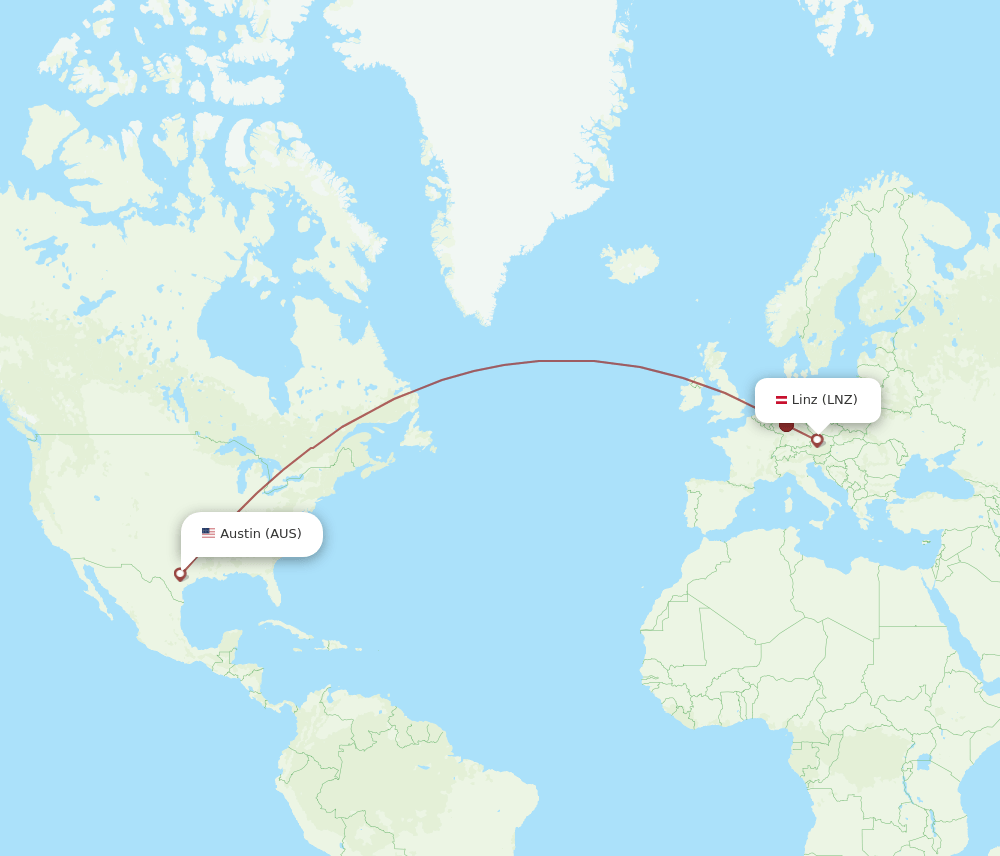 AUS-LNZ flight routes
