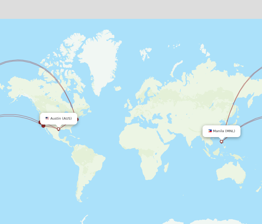AUS-MNL flight routes
