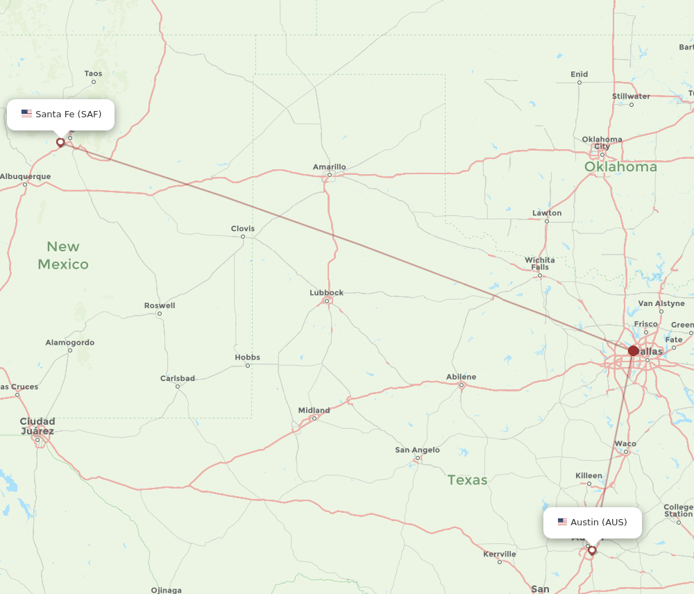 AUS-SAF flight routes