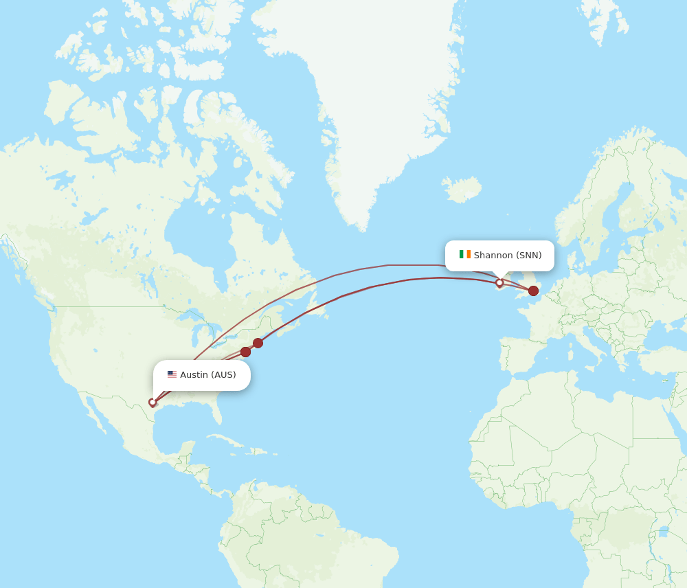 AUS-SNN flight routes