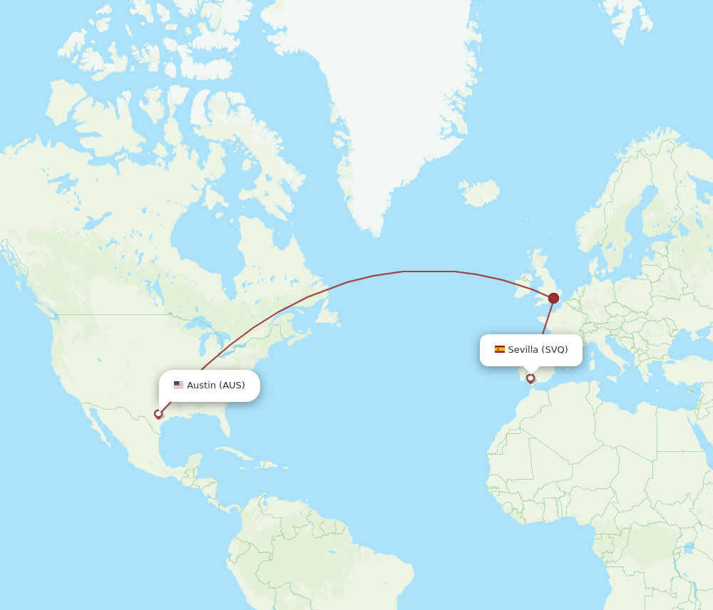 AUS-SVQ flight routes