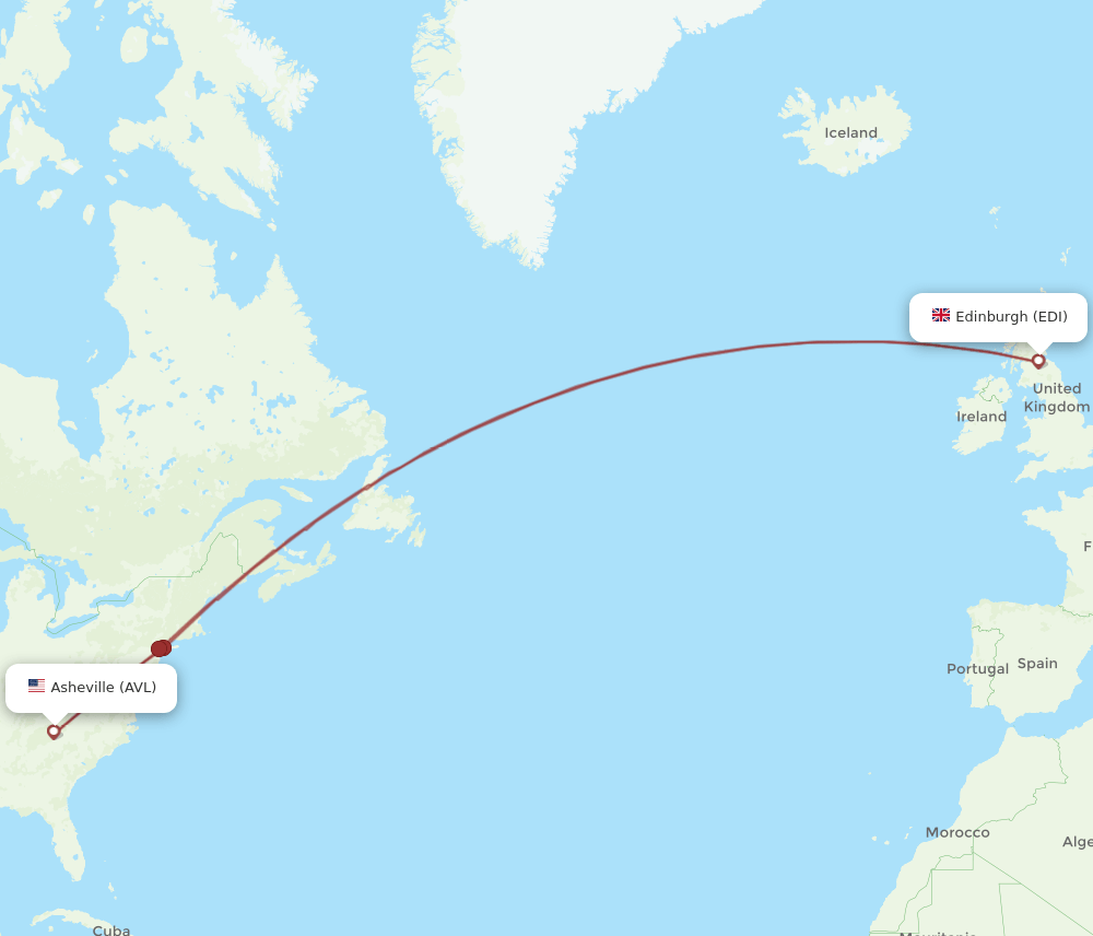 AVL-EDI flight routes