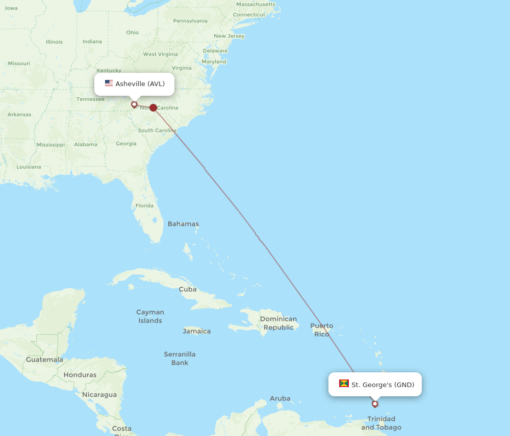 AVL-GND flight routes