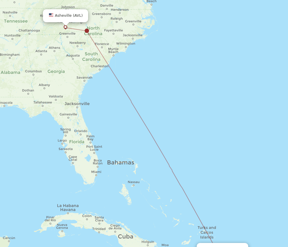 AVL-POP flight routes