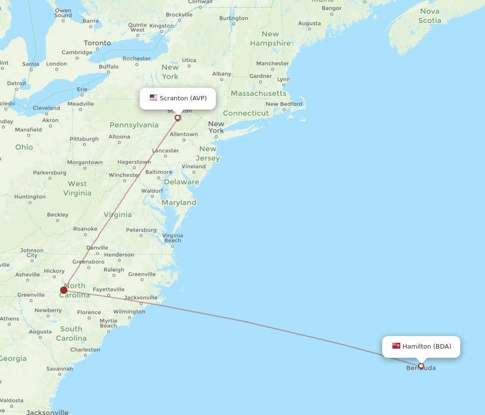 AVP-BDA flight routes