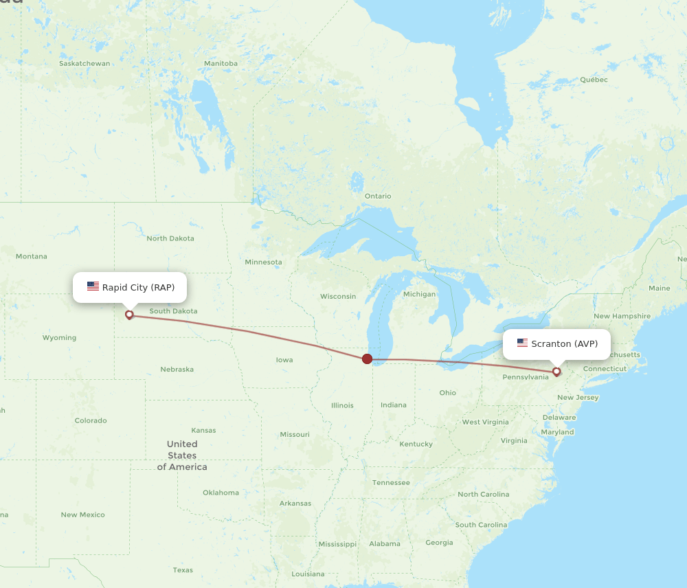 AVP-RAP flight routes