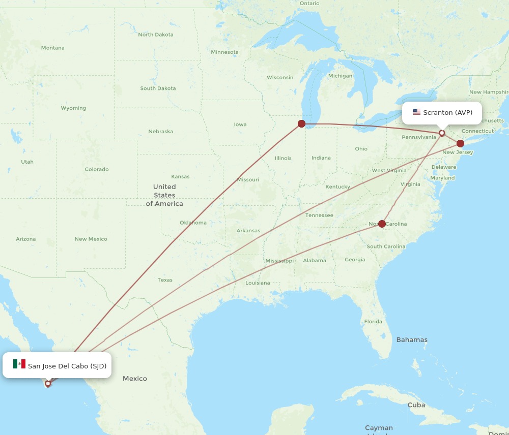 AVP-SJD flight routes