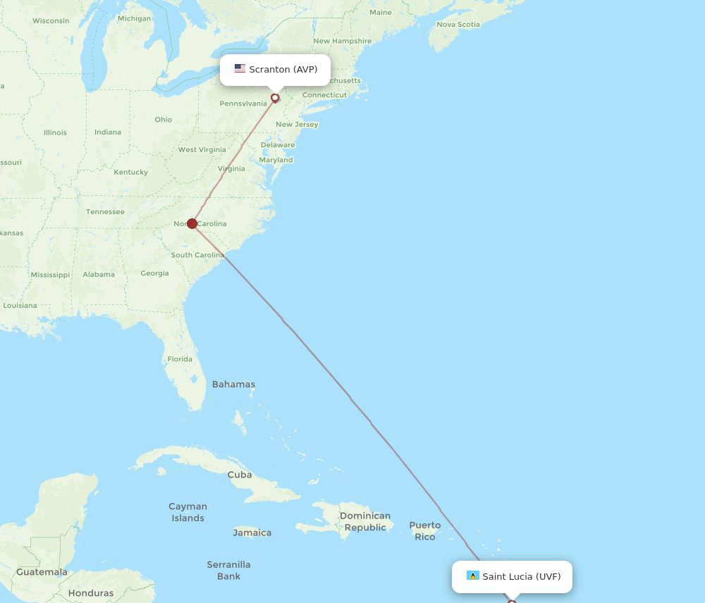 AVP-UVF flight routes