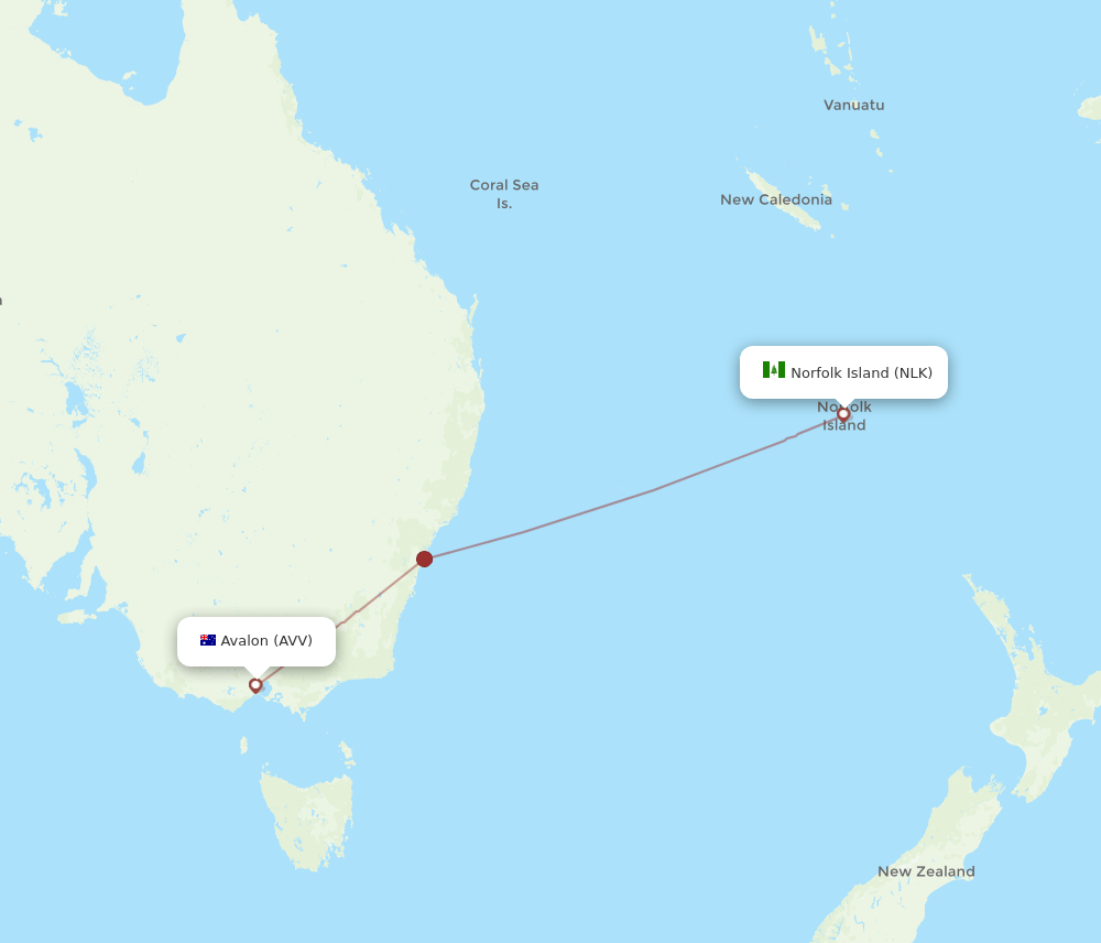 AVV-NLK flight routes